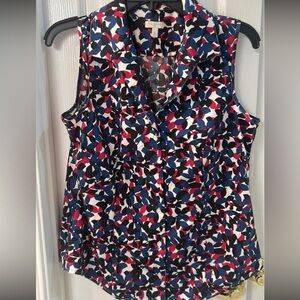 Talbots Cotton Spandex Button Up Top SZ 10